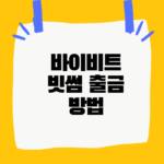 바이비트 빗썸 출금 방법